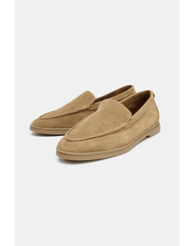 자라 자라 스플릿 스웨이드 플랫 로퍼 2504/810/107 SAND BROWN 베이지 착용컷