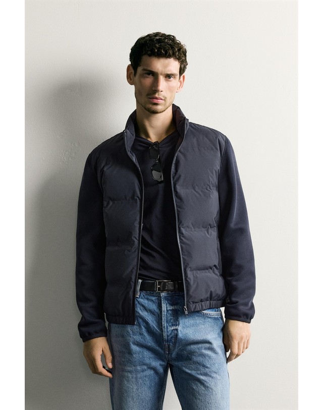 자라 자라 집업 콤비 숏 패딩 자켓 6096/800/401 NAVY BLUE 네이비 착용컷