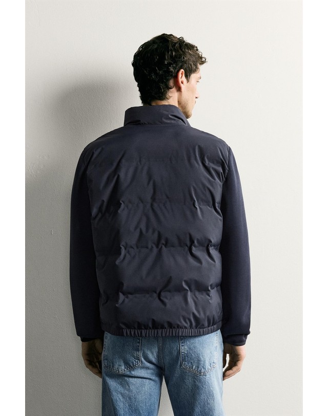 자라 자라 집업 콤비 숏 패딩 자켓 6096/800/401 NAVY BLUE 네이비 착용컷