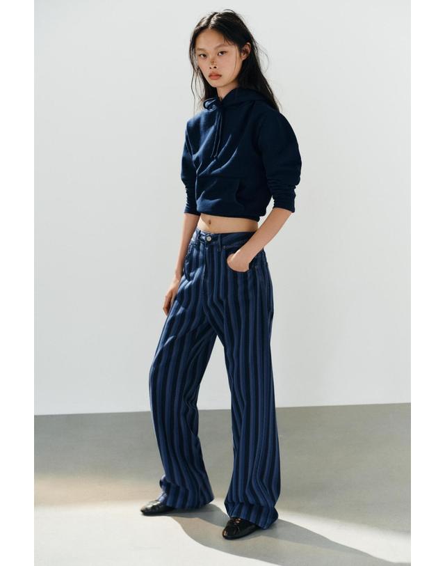 자라 자라 스트라이프 와이드핏 청바지 6929/211/105 STRIPES 멀티컬러 착용컷