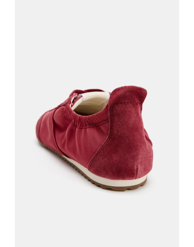자라 자라 엘라스틱 힐 레이스업 스니커즈 5048/810/025 BURGUNDY RED 레드 착용컷