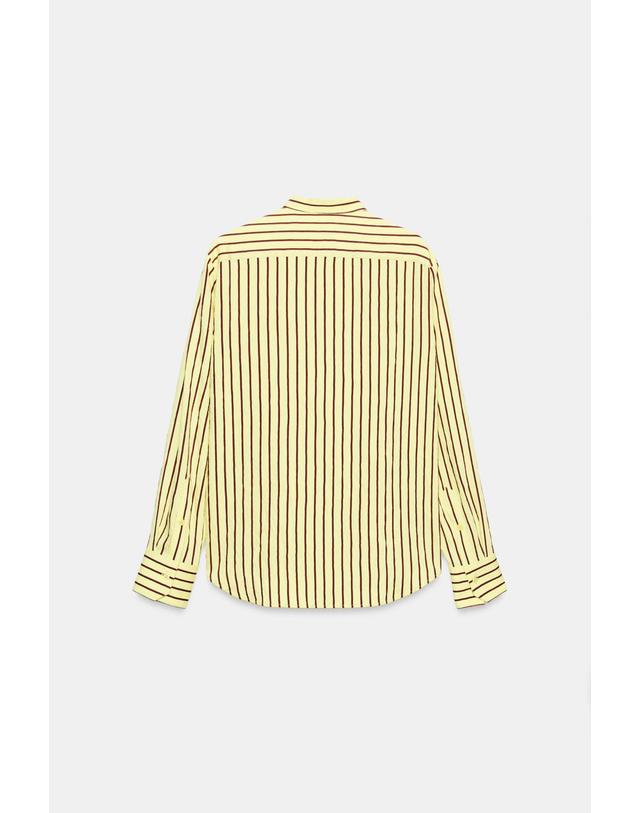 자라 자라 스트라이프 포켓 긴팔 셔츠 1338/395/300 YELLOW 노랑 착용컷