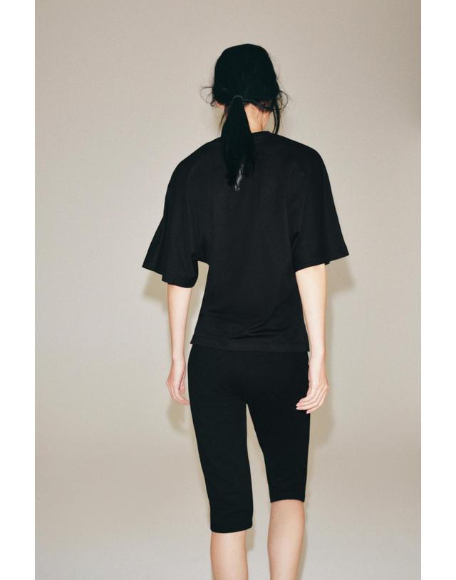 자라 자라 슬림핏 수피마 코튼 반팔 티셔츠 3431/640/800 BLACK 블랙 착용컷