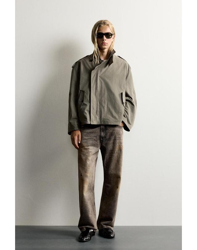 자라 자라 크롭 테크니컬 트렌치 코트 4391/803/802 GREY 카키 착용컷