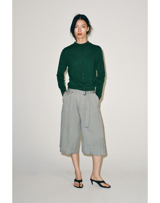 자라 자라 100% 캐시미어 버튼 가디건 2893/110/500 GREEN 그린 착용컷