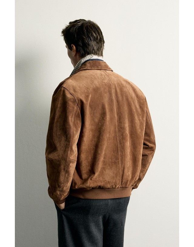 자라 자라 스웨이드 레더 플랩 포켓 자켓 8281/081/778 BRANDY 브라운 착용컷