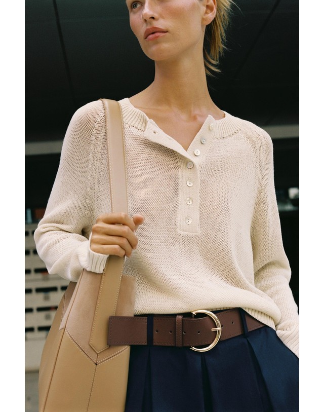 자라 자라 스티치 이너 파우치 숄더백 6302/810/718 SAND/BROWN 베이지 착용컷
