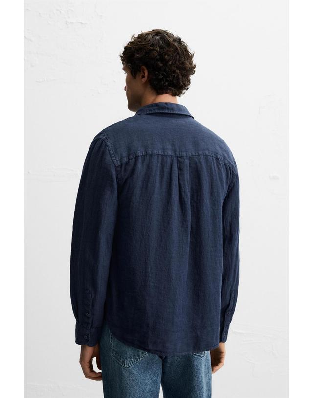 자라 자라 100% 린넨 긴팔 셔츠 4024/158 NAVY BLUE 네이비 착용컷