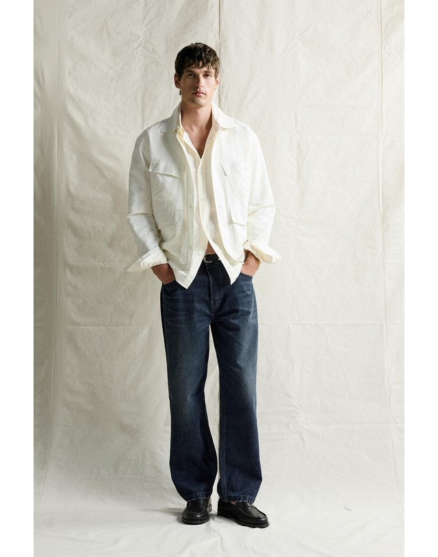 자라 자라 레귤러핏 햄프 코튼 오버셔츠 3692/303/251 OYSTER-WHITE 아이보리 착용컷