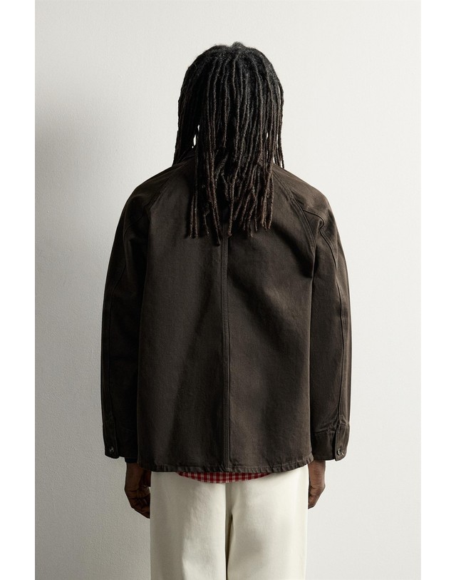 자라 자라 아론 레빈 워시드 포켓 코튼 자켓 3991/363/753 CHOCOLATE BROWN 초콜릿 착용컷
