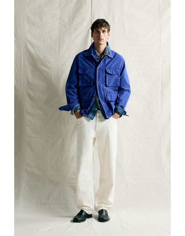 자라 자라 릴렉스핏 유틸리티 포켓 코튼 자켓 3692/292/420 BLUISH 블루 착용컷