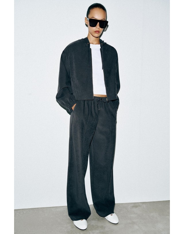 자라 자라 후드 집업 봄버 자켓 8372/241/807 ANTHRACITE GREY 그레이 착용컷