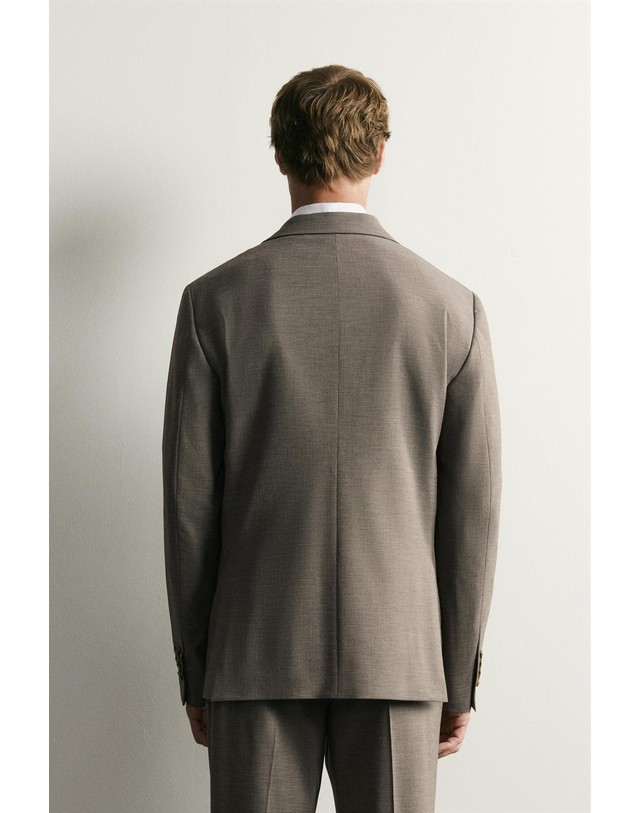 자라 자라 하운드투스 레귤러핏 수트 블레이저 6403/209/183 BEIGE 그레이 착용컷