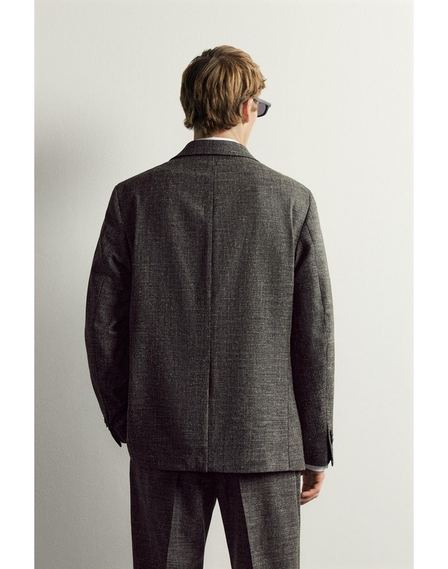 자라 자라 아론 레빈 울 린넨 수트 블레이저 1567/383/800 BLACK 그레이 착용컷