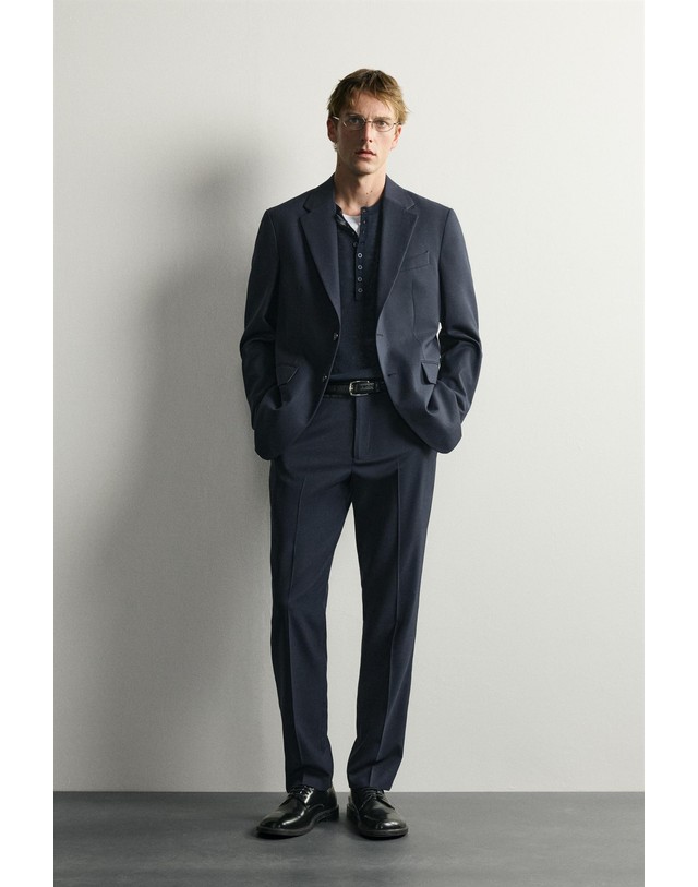 자라 자라 울 혼방 레귤러핏 수트 블레이저 6406/191/401 NAVY BLUE 네이비 착용컷