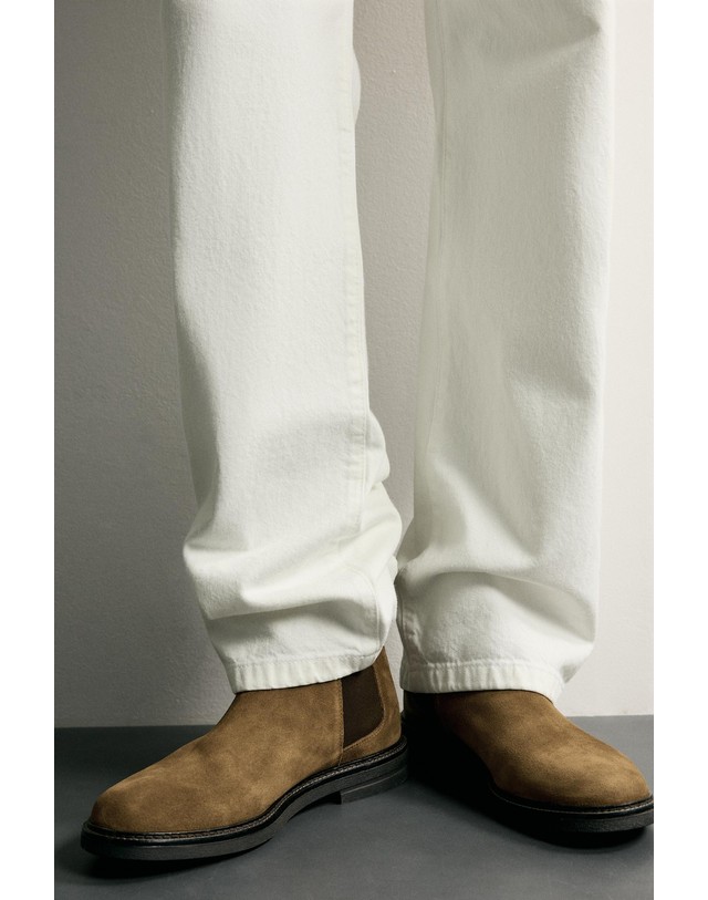 자라 자라 스웨이드 레더 첼시 부츠 2007/820/131 TAUPE GREY 카키 착용컷