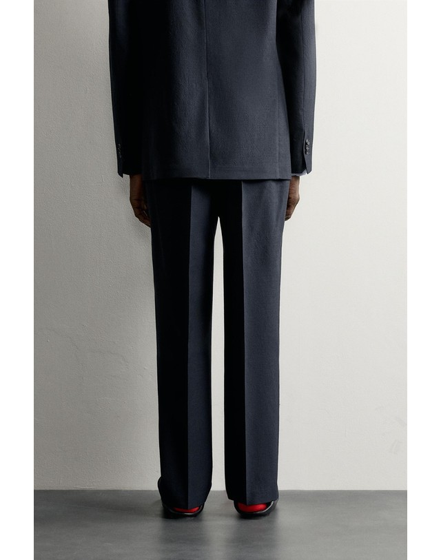 자라 자라 아론 레빈 울 100% 레귤러핏 수트 팬츠 1566/574/401 NAVY BLUE 네이비 착용컷