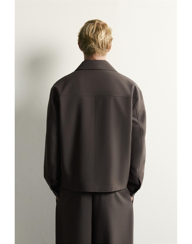자라 자라 박시핏 패치포켓 오버셔츠 8281/730/737 BROWN / TAUPE 초콜릿 착용컷