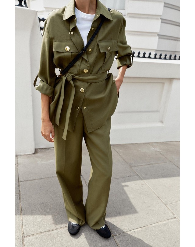 자라 자라 벨트 롤업 사파리 자켓 7922/603/505 KHAKI 카키 착용컷