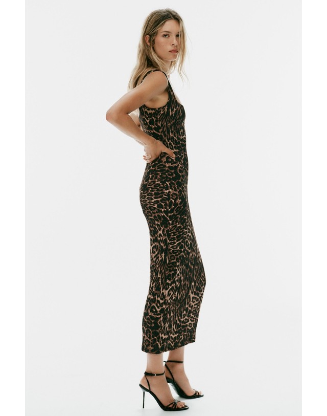 자라 자라 애니멀 프린트 미디 원피스 5039/822/051 LEOPARD 멀티컬러 착용컷