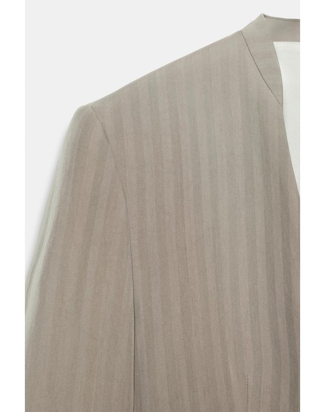 자라 자라 슬림핏 칼라리스 블레이저 7791/628/737 BROWN / TAUPE 베이지 착용컷