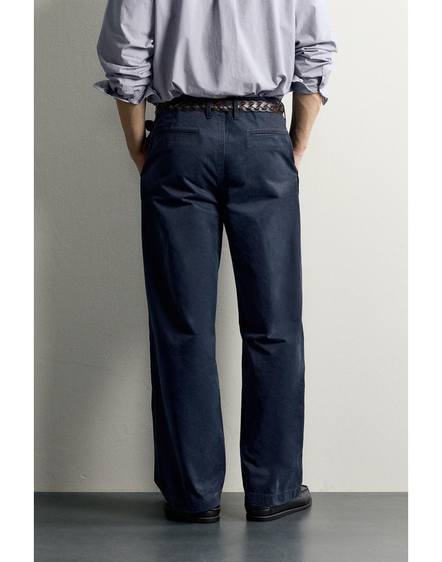 자라 자라 스트레이트 코튼 치노 팬츠 1437/460/401 NAVY BLUE 네이비 착용컷