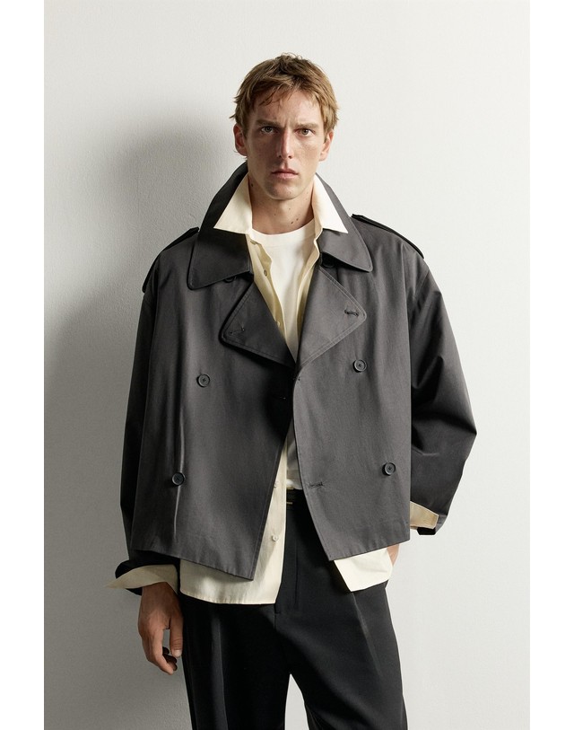 자라 자라 테크니컬 숏 트렌치 코트 8281/684/807 ANTHRACITE GREY 그레이 착용컷