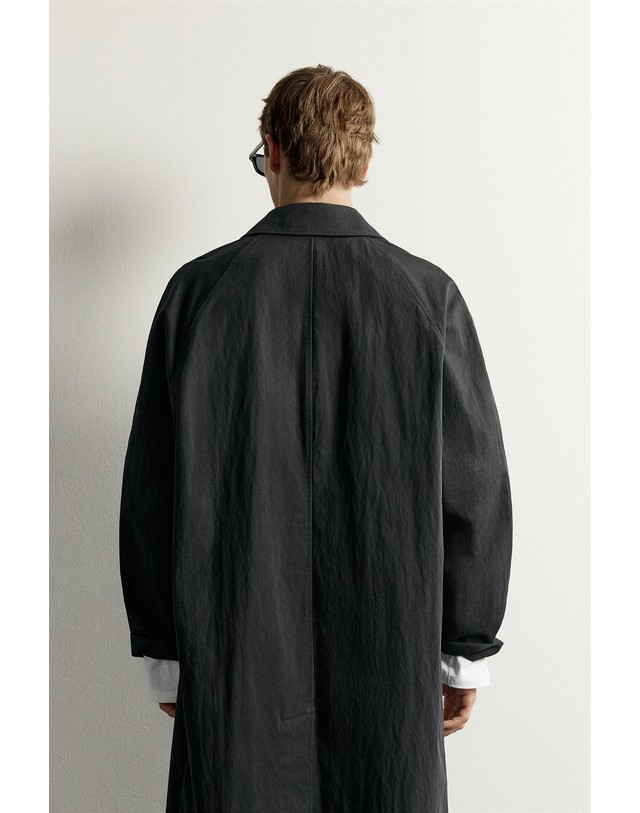 자라 자라 배색 릴렉스핏 트렌치 코트 8281/604/800 BLACK 블랙 착용컷