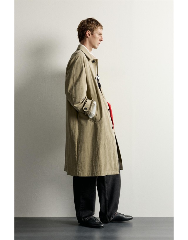자라 자라 배색 릴렉스핏 트렌치 코트 8281/604/450 BEIGE 베이지 착용컷