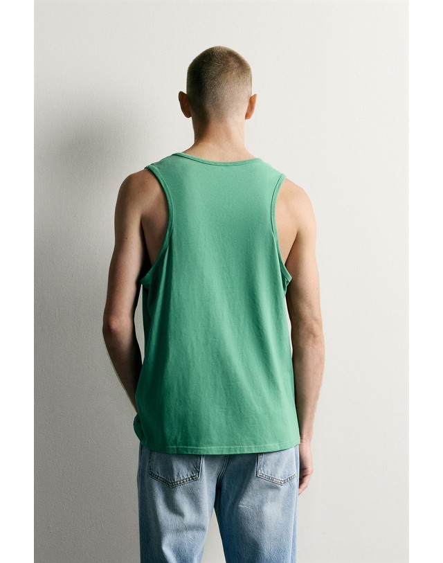 자라 자라 넘버 패치 민소매 탱크탑 6224/347/500 GREEN 그린 착용컷