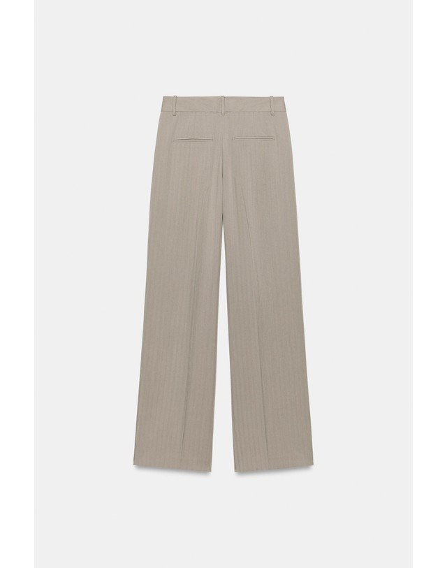 자라 자라 하이라이즈 핀턱 스트레이트 팬츠 7788/628/737 BROWN / TAUPE 베이지 착용컷