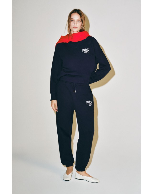 자라 자라 슬로건 프린트 라운드넥 맨투맨 3253/103/422 DARK NAVY 네이비 착용컷