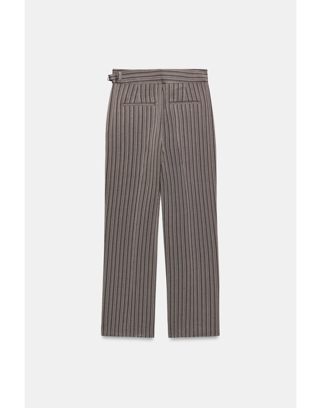 자라 자라 스트라이프 플리츠 와이드 팬츠 1992/958/803 GREY MARL 그레이 착용컷