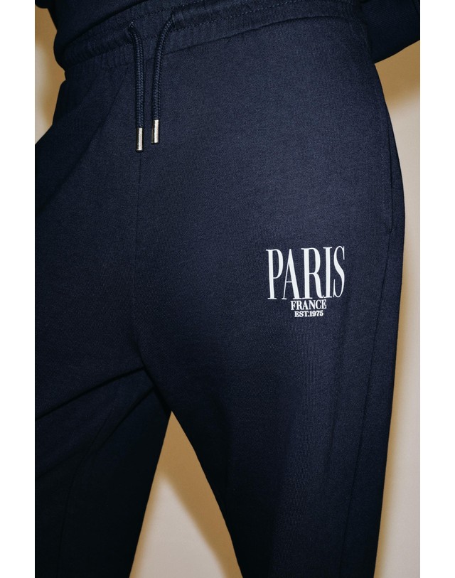 자라 자라 텍스트 프린트 조거 팬츠 3253/104/422 DARK NAVY 네이비 착용컷