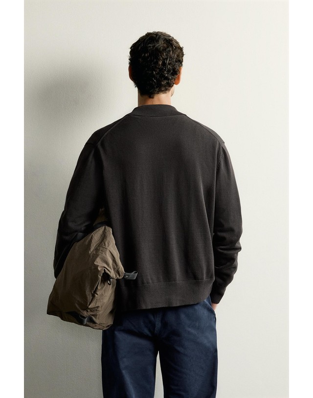 자라 자라 코튼 칼라 버튼 가디건 6674/302/818 CHARCOAL GREY 그레이 착용컷