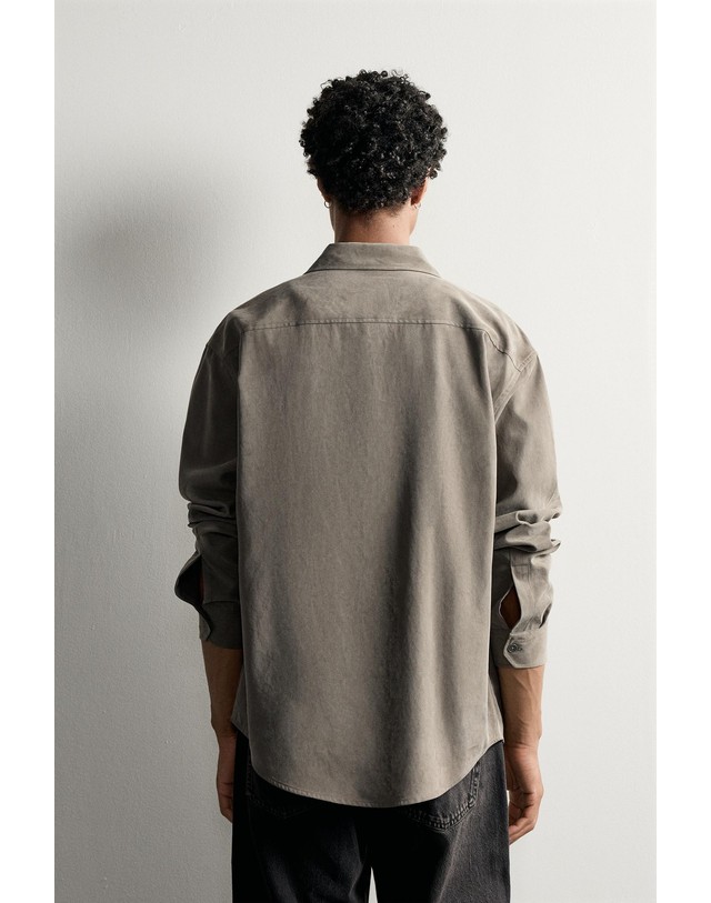 자라 자라 릴렉스핏 워싱 이펙트 긴팔 셔츠 3715/840/837 GREY / NATURAL 카키 착용컷