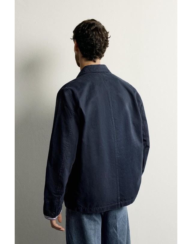 자라 자라 레귤러핏 포켓 코튼 오버셔츠 1437/201/401 NAVY BLUE 네이비 착용컷