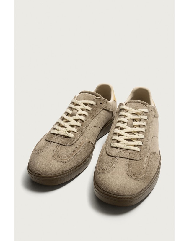 자라 자라 힐 디테일 레트로 스니커즈 2290/820/107 SAND BROWN 베이지 착용컷