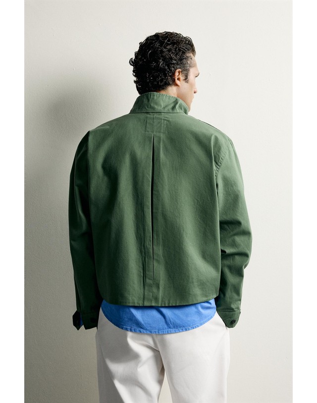 자라 자라 레귤러핏 코튼 하이넥 집업 자켓 6987/340/500 GREEN 그린 착용컷