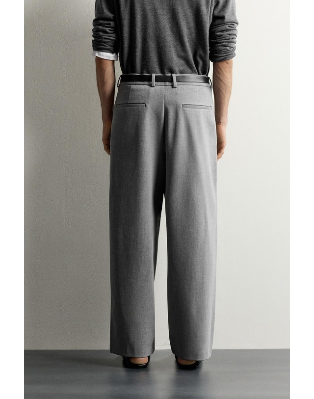 자라 자라 릴렉스핏 플리츠 와이드 팬츠 8281/740/803 GREY MARL 그레이 착용컷