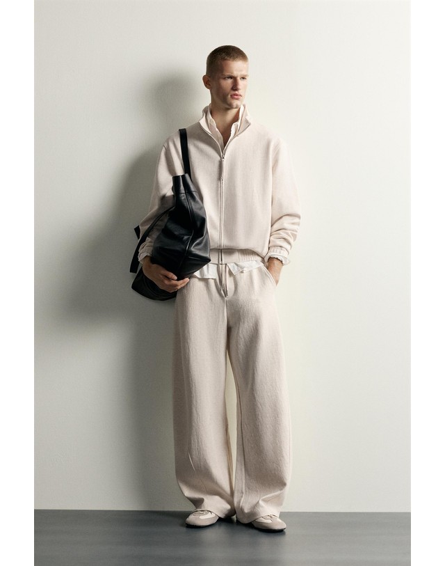 자라 자라 릴렉스핏 하이넥 집업 자켓 8054/305/803 GREY MARL 크림 착용컷