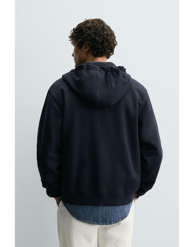 자라 자라 베이직 네이비 테크니컬 후드 집업 4092/360/401 NAVY BLUE 착용컷