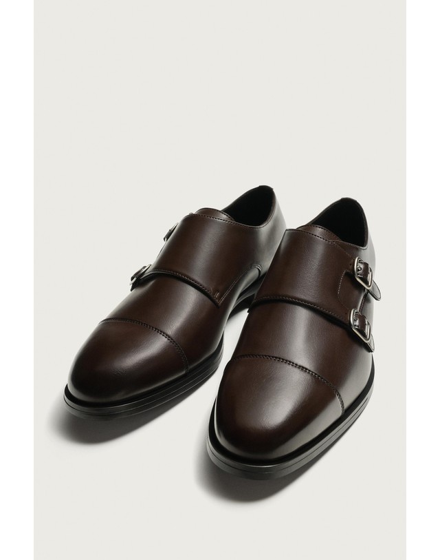 자라 자라 더블 버클 몽크스트랩화 2417/820/700 BROWN 초콜릿 착용컷