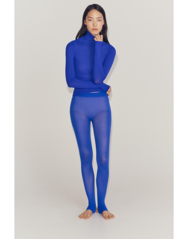자라 자라 하이넥 긴팔 탑 1223/469/420 BLUISH 블루 착용컷