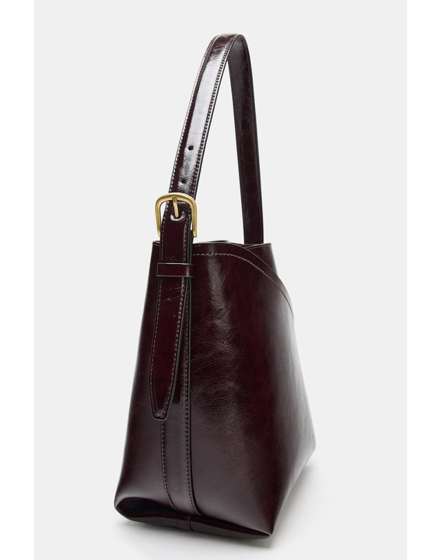 자라 자라 비대칭 포켓 숄더백 6203/711/624 BURGUNDY RED 레드 착용컷
