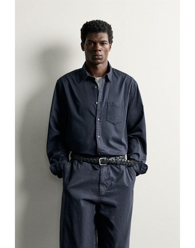 자라 자라 릴렉스핏 포켓 긴팔 셔츠 4798/589/401 NAVY BLUE 네이비 착용컷