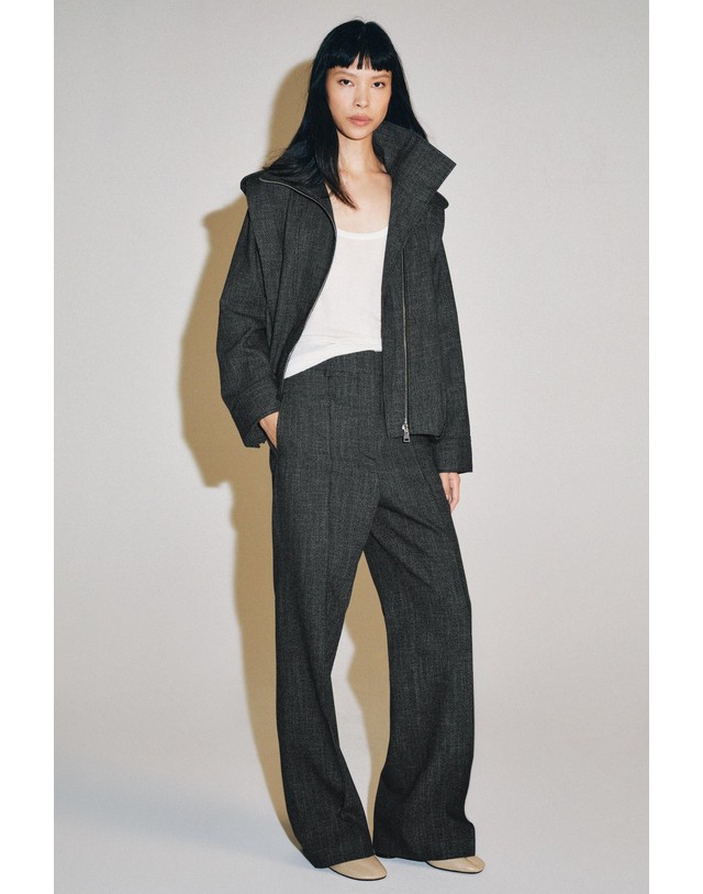 자라 자라 하이넥 지퍼 숄더탭 크롭 자켓 7052/833/922 DARK GREY 그레이 착용컷