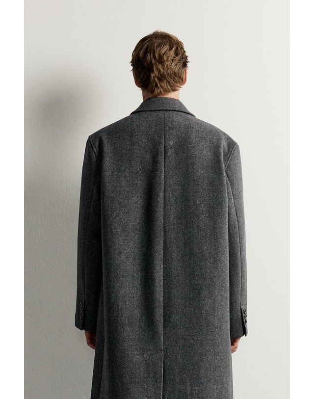 자라 자라 울 혼방 헤링본 싱글 코트 8281/615/922 DARK GREY 그레이 착용컷