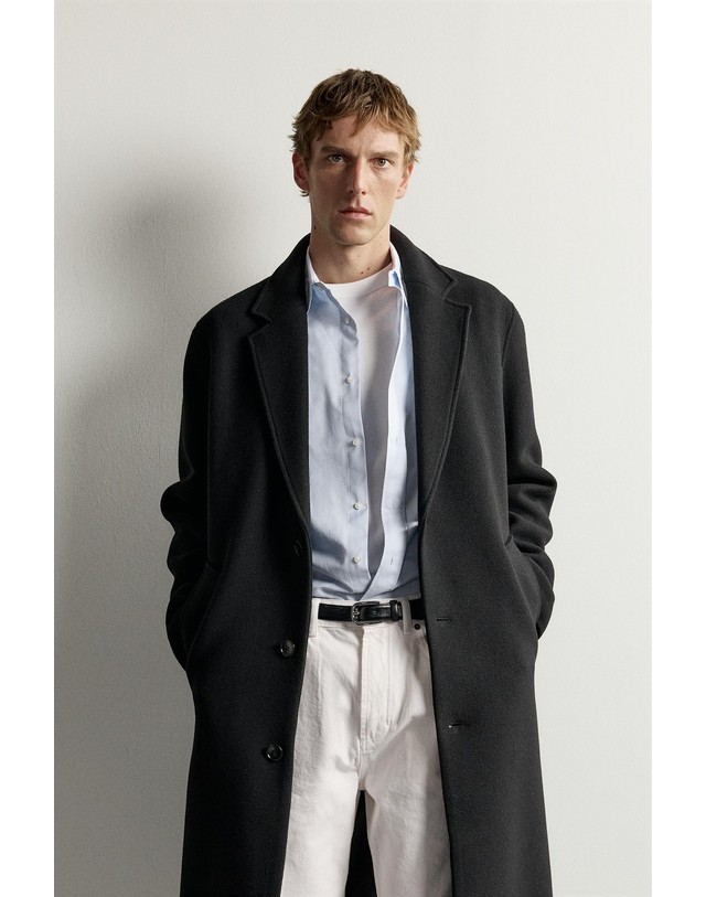 자라 자라 릴렉스핏 울 혼방 롱 코트 8281/615/800 BLACK 블랙 착용컷