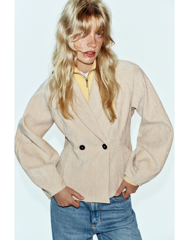 자라 자라 더블 버튼 테일러드 재킷 4968/228/251 OYSTER-WHITE 아이보리 착용컷